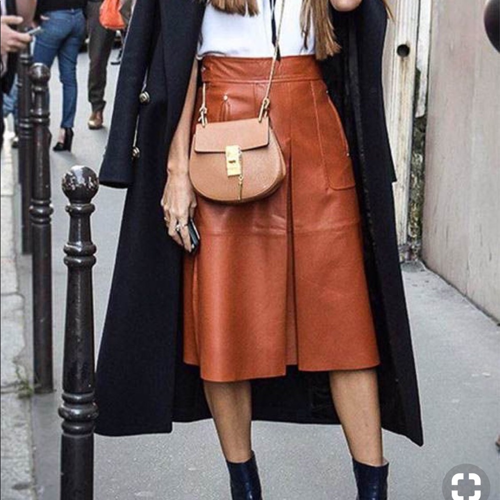 Zara Genuine Leather Skirt